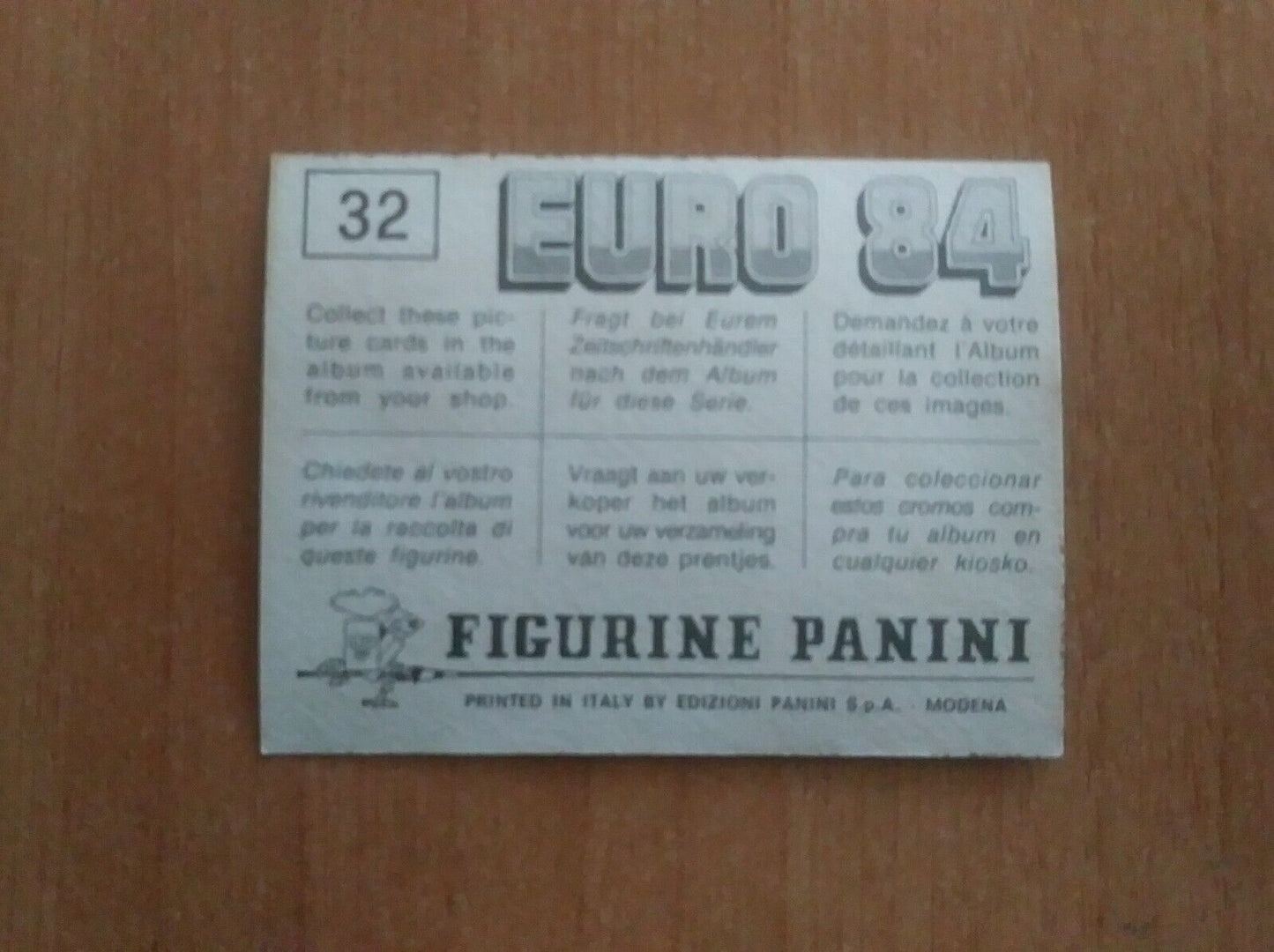 FIGURINE CALCIATORI PANINI EURO 84 (N. 1-127) SCEGLI DAL MENU A TENDINA