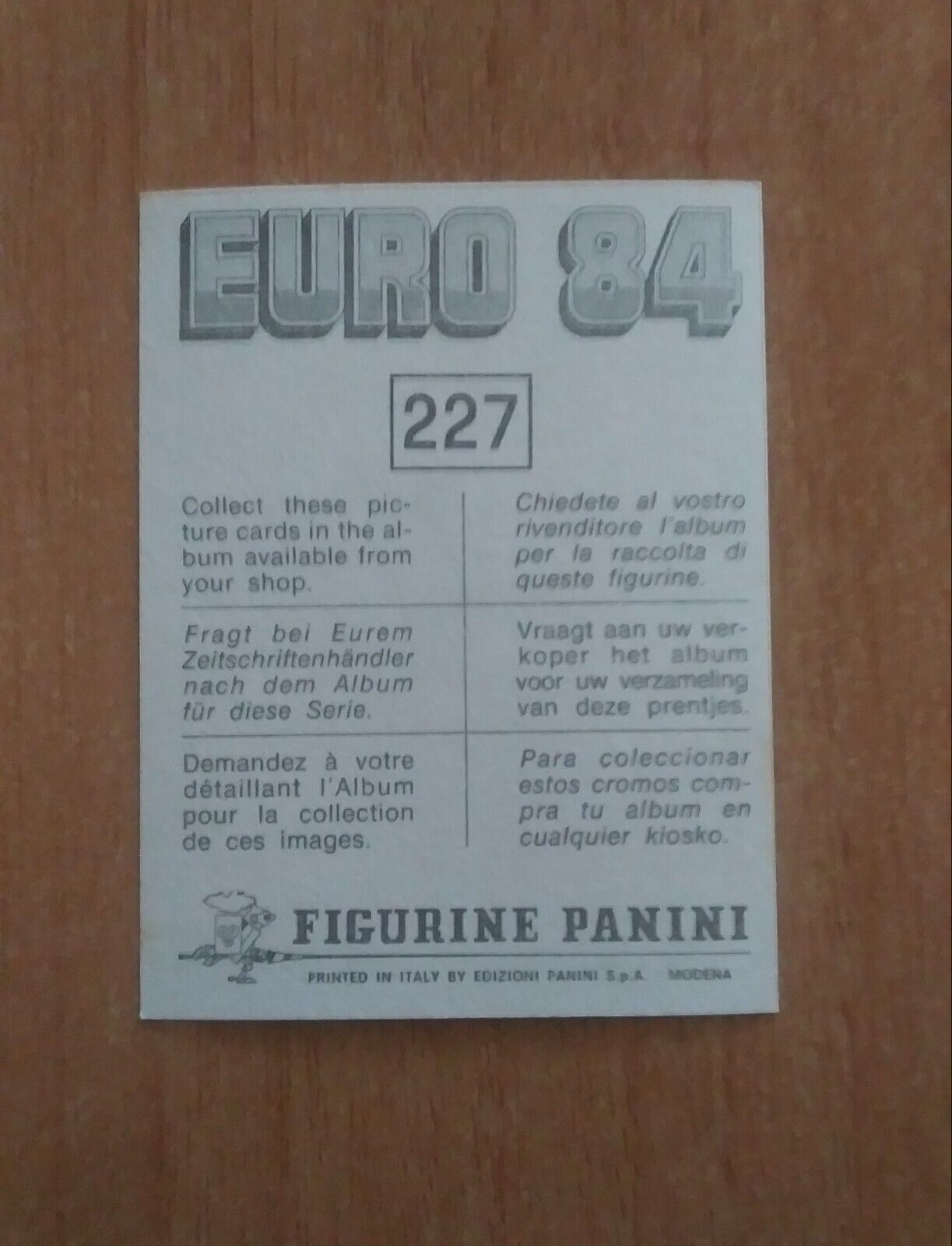 FIGURINE CALCIATORI PANINI EURO 84 (N. 126-258) SCEGLI DAL MENU A TENDINA