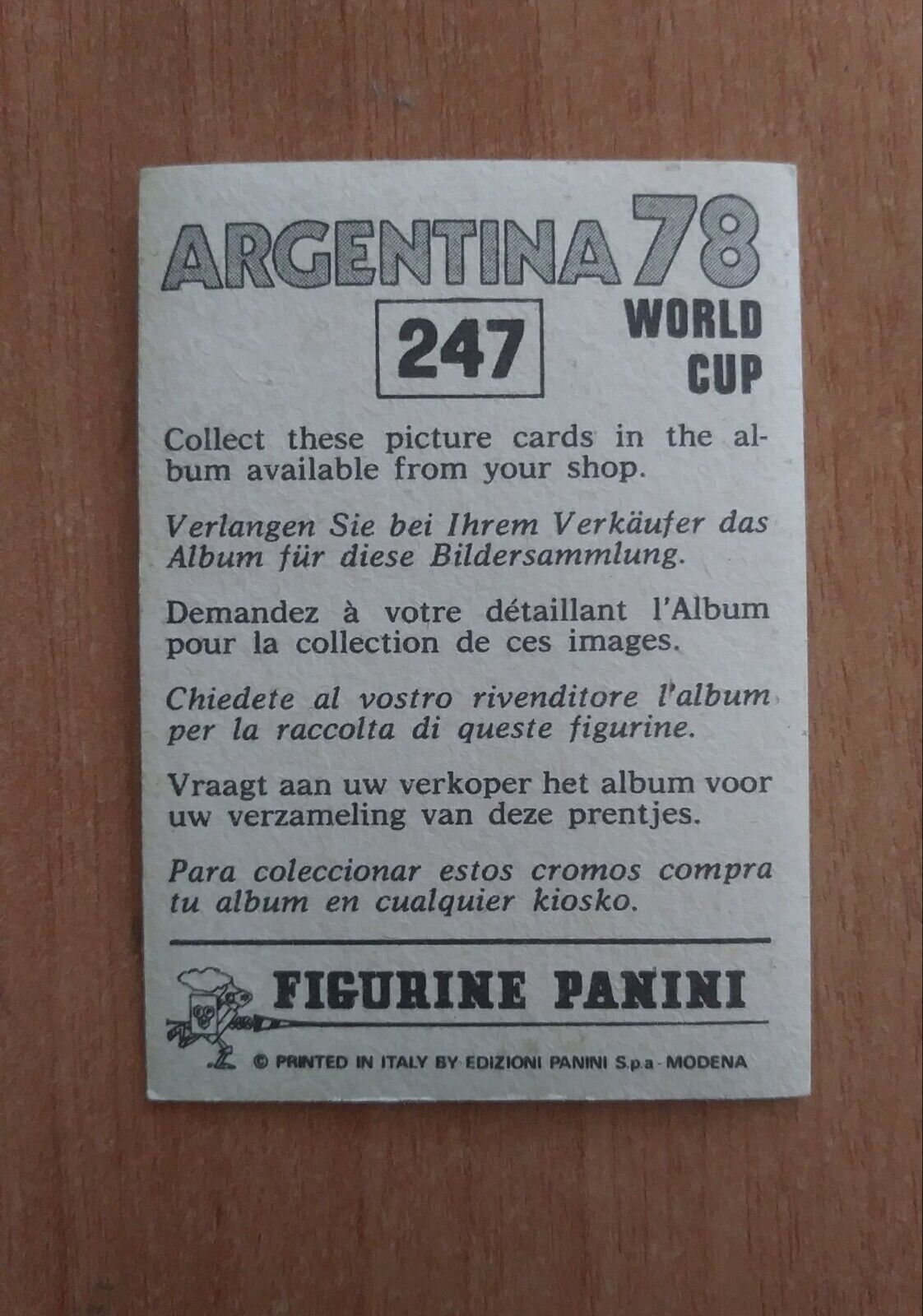 FIGURINE CALCIATORI PANINI ARGENTINA 78 (N. 205-400) SCEGLI DAL MENU A TENDINA