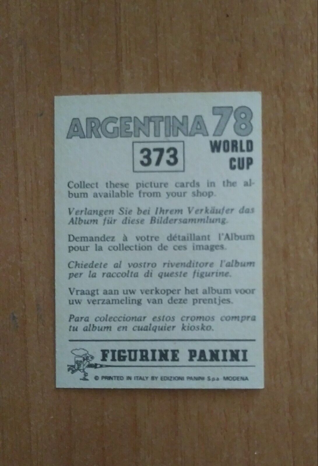 FIGURINE CALCIATORI PANINI ARGENTINA 78 (N. 205-400) SCEGLI DAL MENU A TENDINA