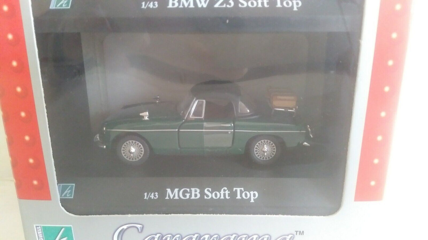 BMW Z3 SOFT TOP + MGB SOFT TOP CARARAMA SCALA 1/43