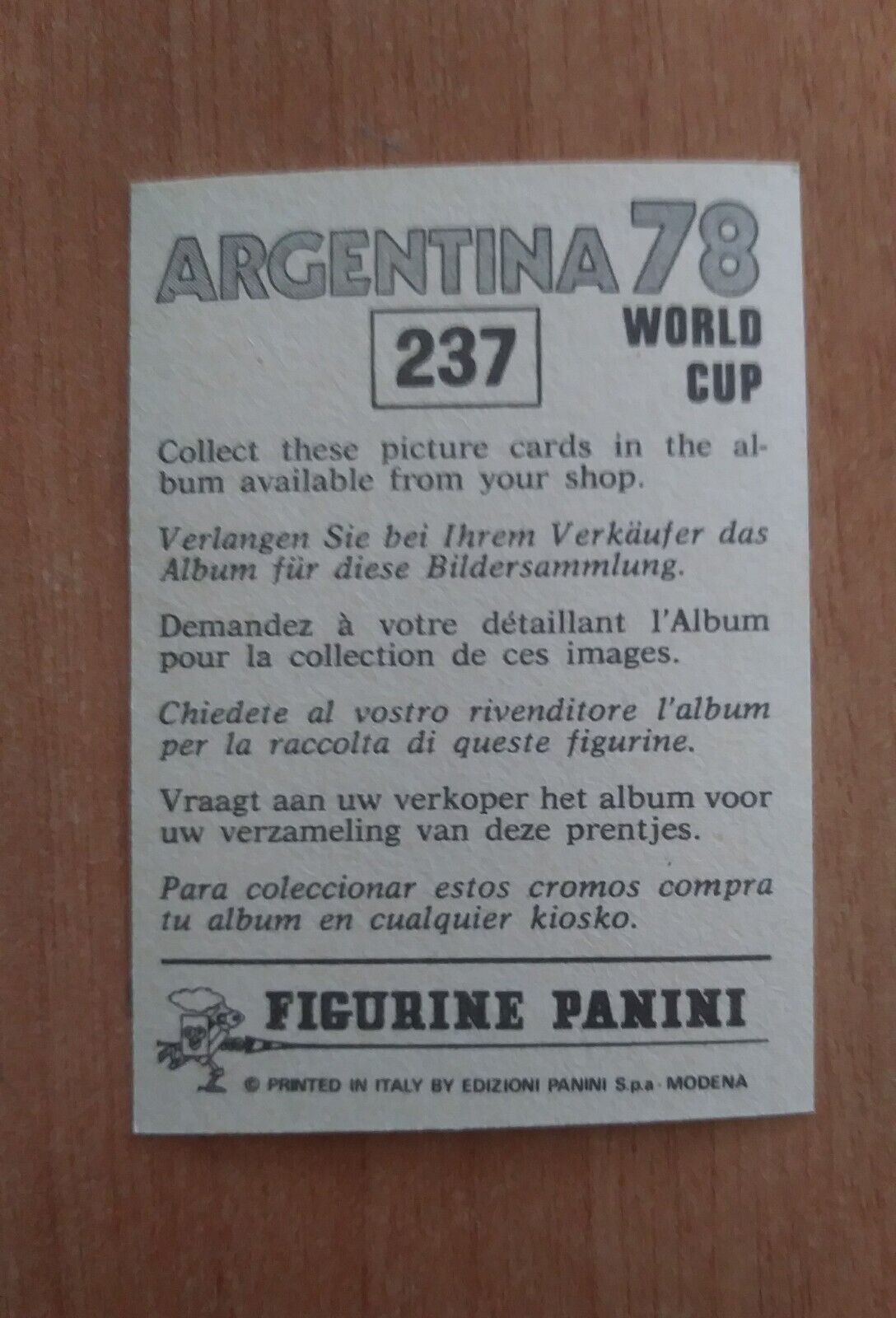 FIGURINE CALCIATORI PANINI ARGENTINA 78 (N. 205-400) SCEGLI DAL MENU A TENDINA