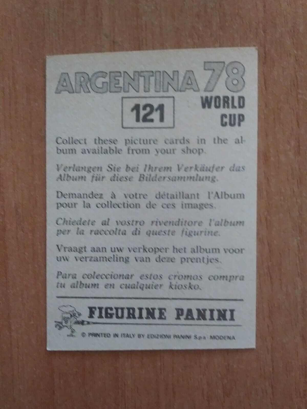 FIGURINE CALCIATORI PANINI ARGENTINA 78 (N. 1-204) SCEGLI DAL MENU A TENDINA