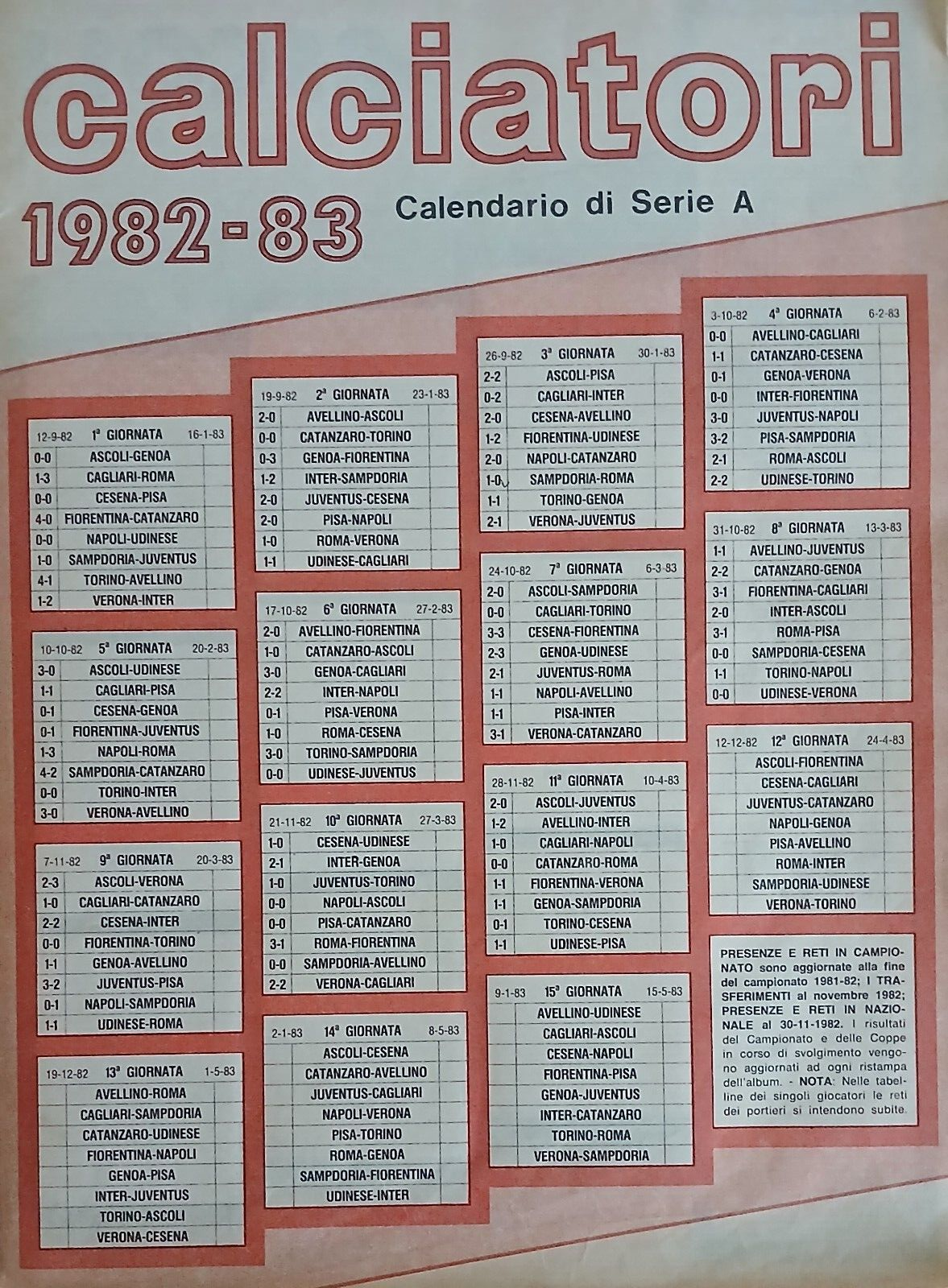 ALBUM CALCIATORI PANINI 1982-83 COMPLETO/FULL