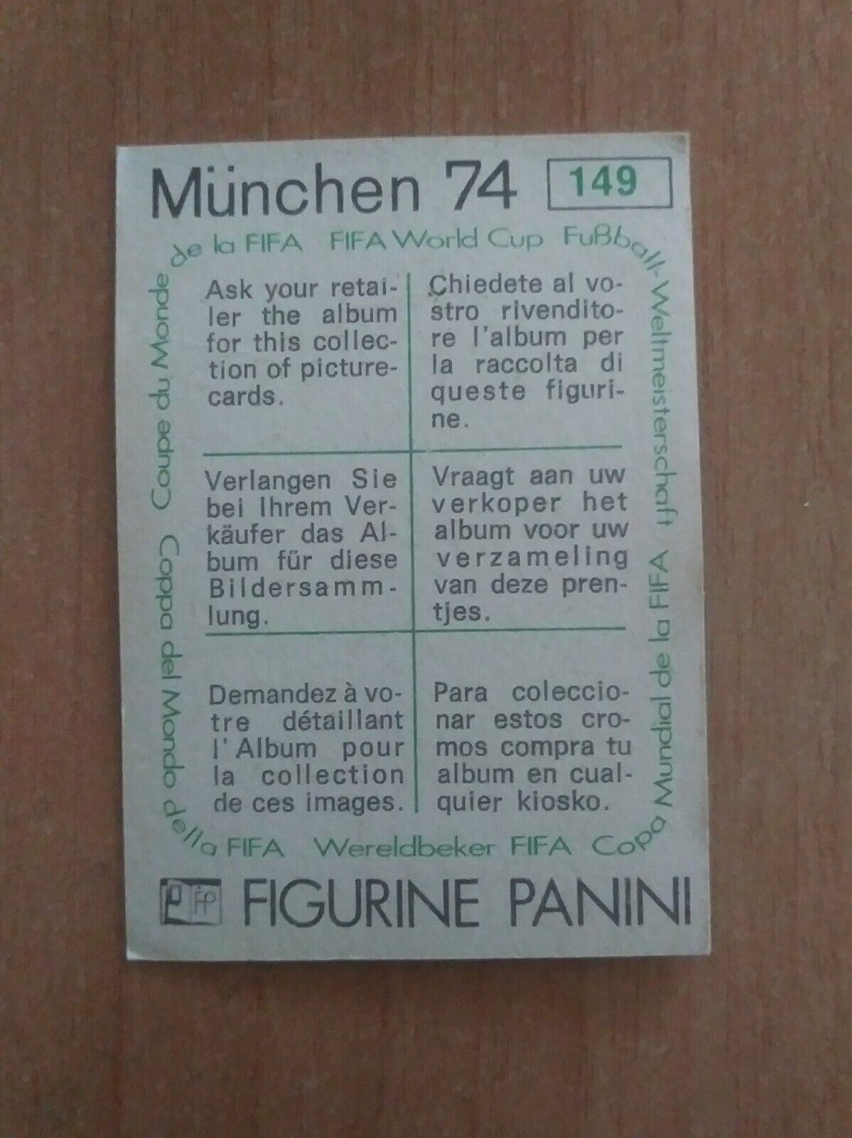 FIGURINE CALCIATORI PANINI MUNCHEN 74 (N. 1-269) SCEGLI DAL MENU A TENDINA