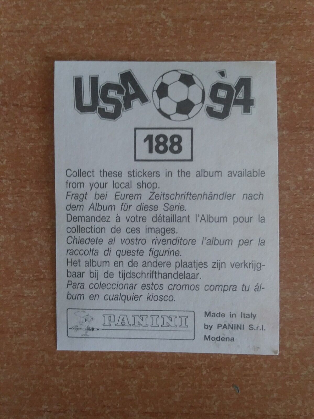 FIGURINE CALCIATORI PANINI USA 94 (N. 1-259) SCEGLI DAL MENU A TENDINA