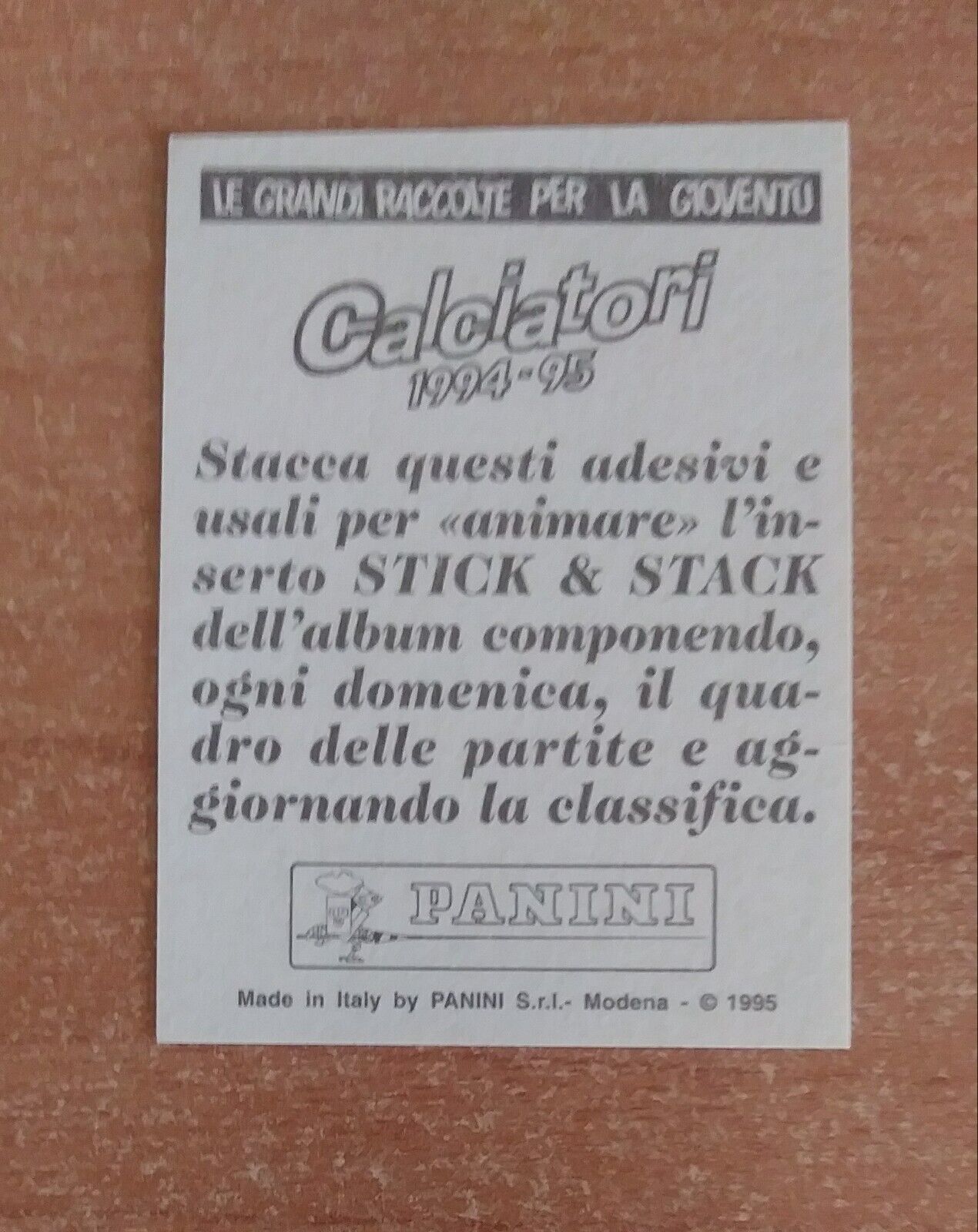 FIGURINE CALCIATORI PANINI 1994-1995 SCEGLI DAL MENU A TENDINA