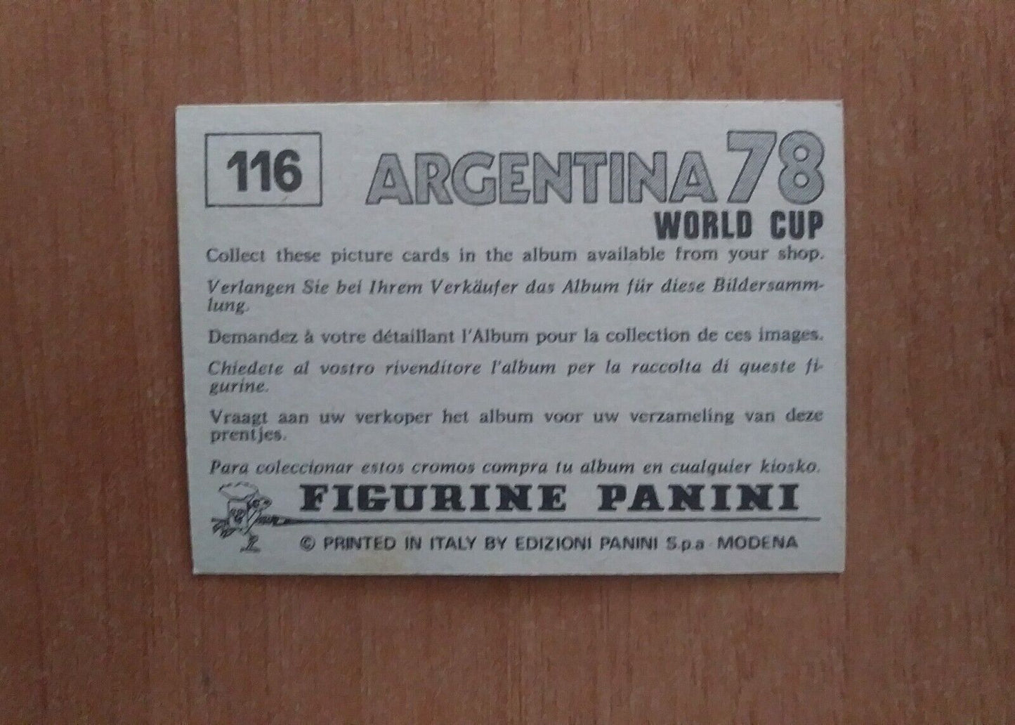 FIGURINE CALCIATORI PANINI ARGENTINA 78 (N. 1-204) SCEGLI DAL MENU A TENDINA