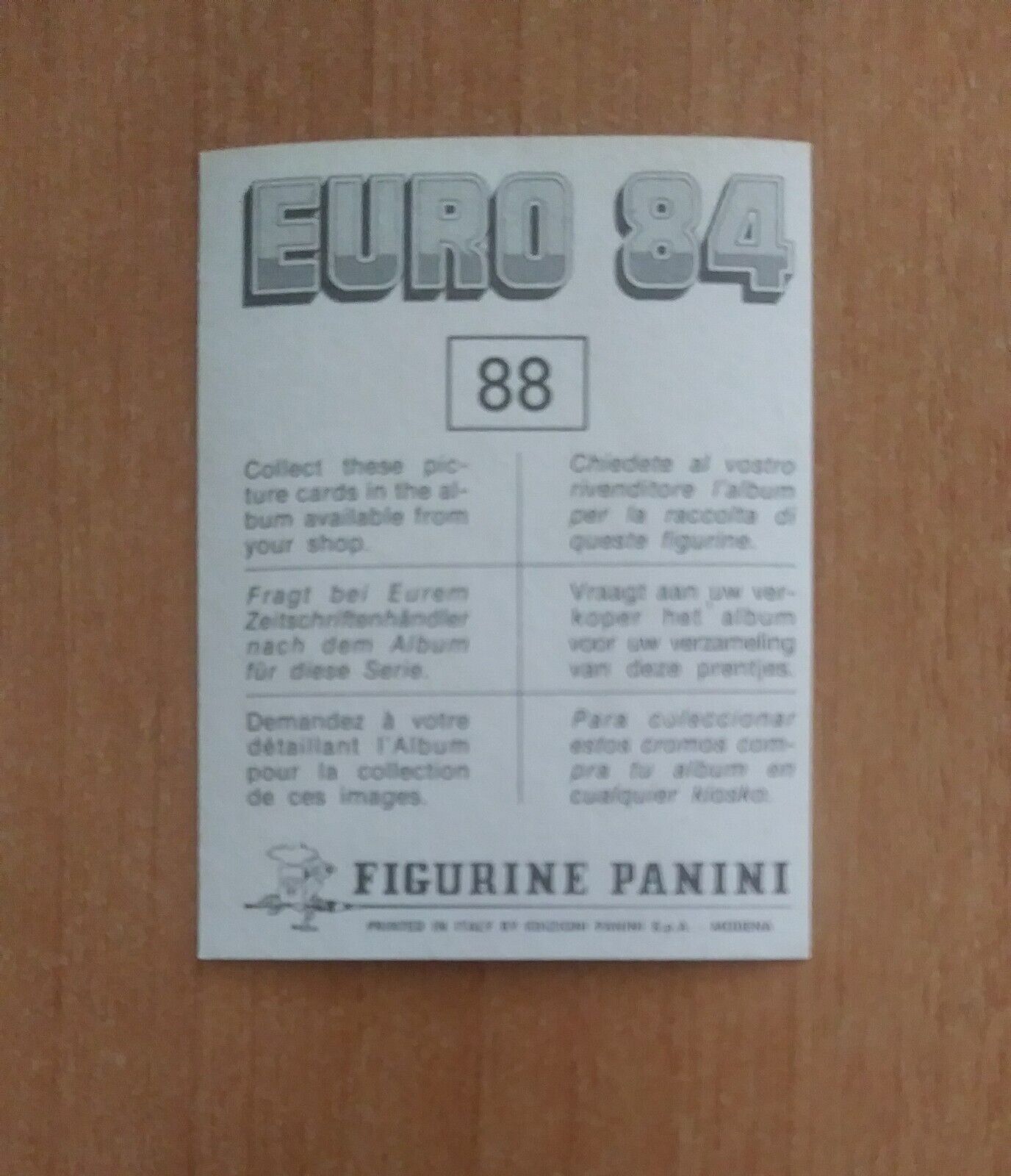 FIGURINE CALCIATORI PANINI EURO 84 (N. 1-127) SCEGLI DAL MENU A TENDINA