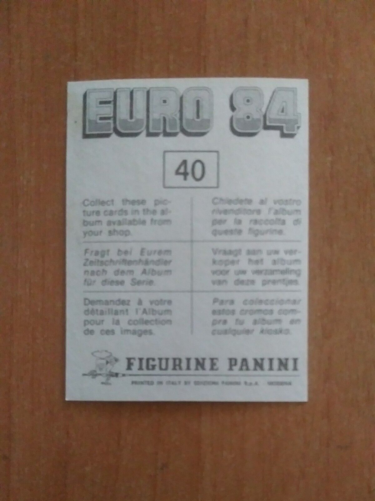 FIGURINE CALCIATORI PANINI EURO 84 (N. 1-127) SCEGLI DAL MENU A TENDINA