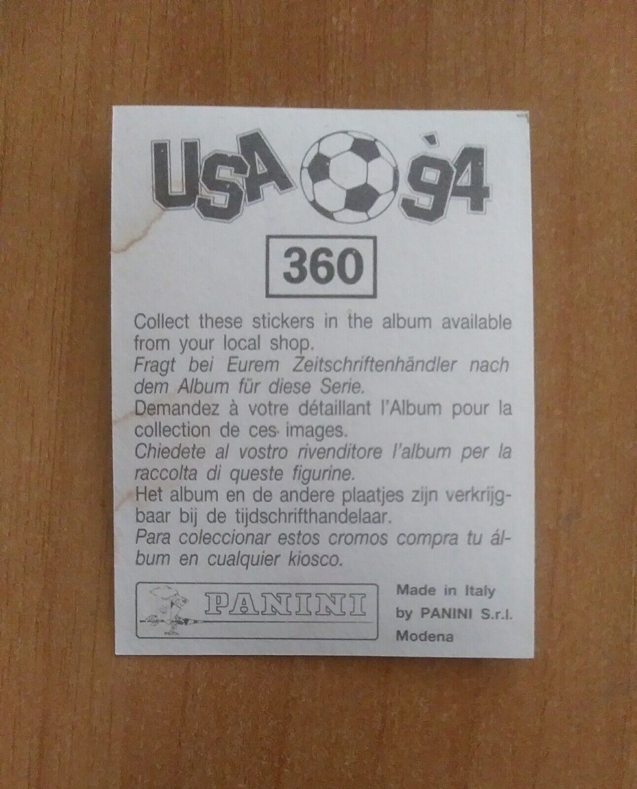 FIGURINE CALCIATORI PANINI USA 94 (N. 266-440) SCEGLI DAL MENU A TENDINA