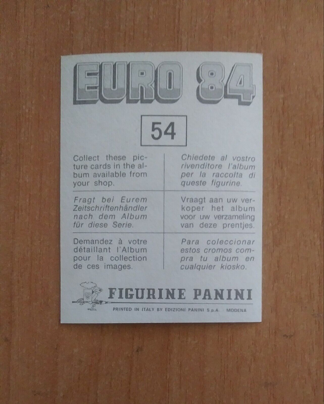 FIGURINE CALCIATORI PANINI EURO 84 (N. 1-127) SCEGLI DAL MENU A TENDINA