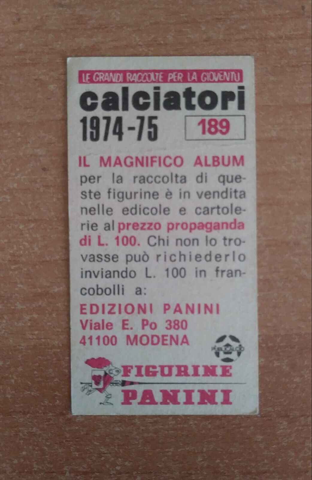 FIGURINE CALCIATORI PANINI 1974-1975 SCEGLI DAL MENU A TENDINA