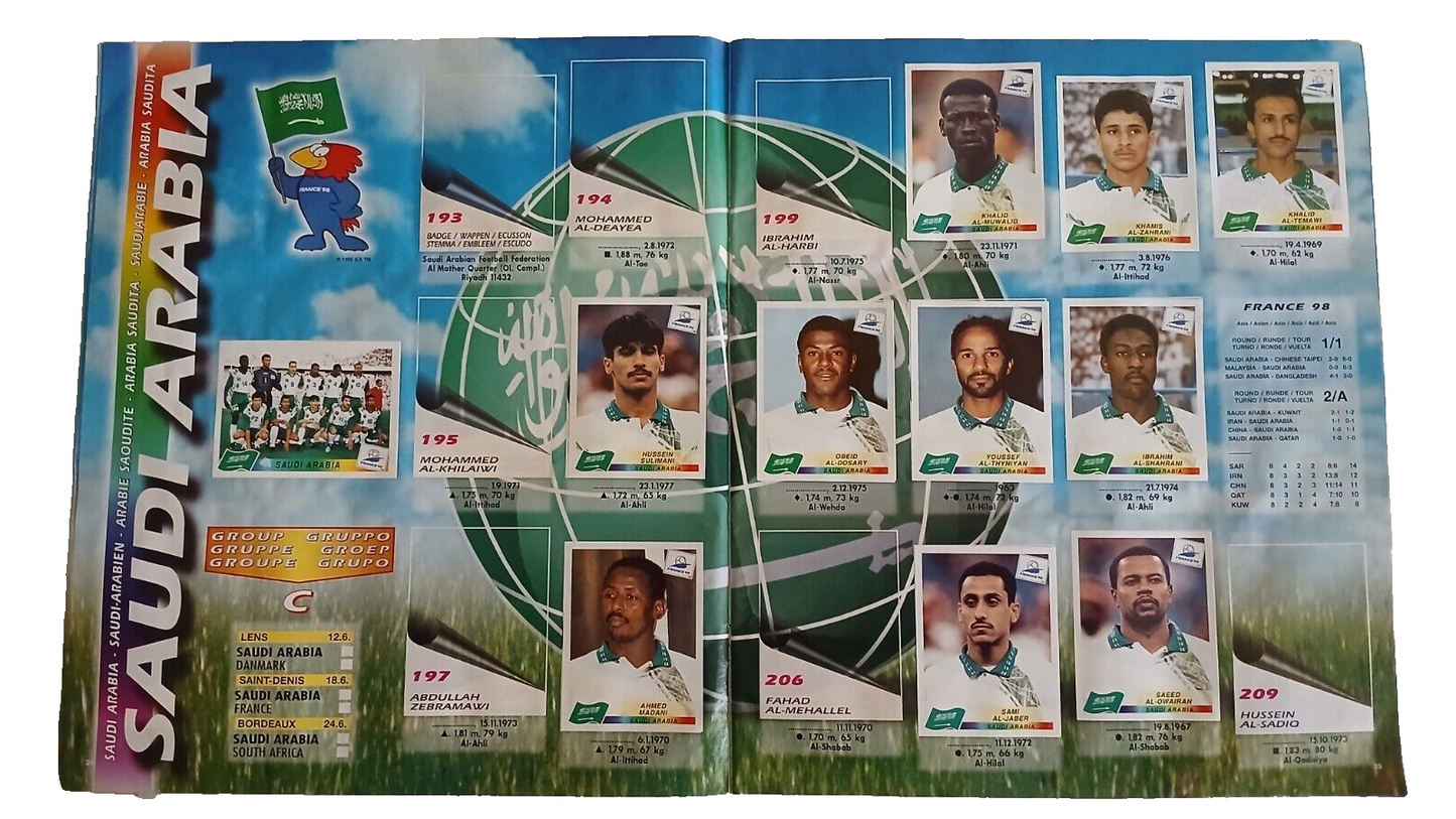 ALBUM CALCIATORI PANINI WORLD CUP FRANCIA 98