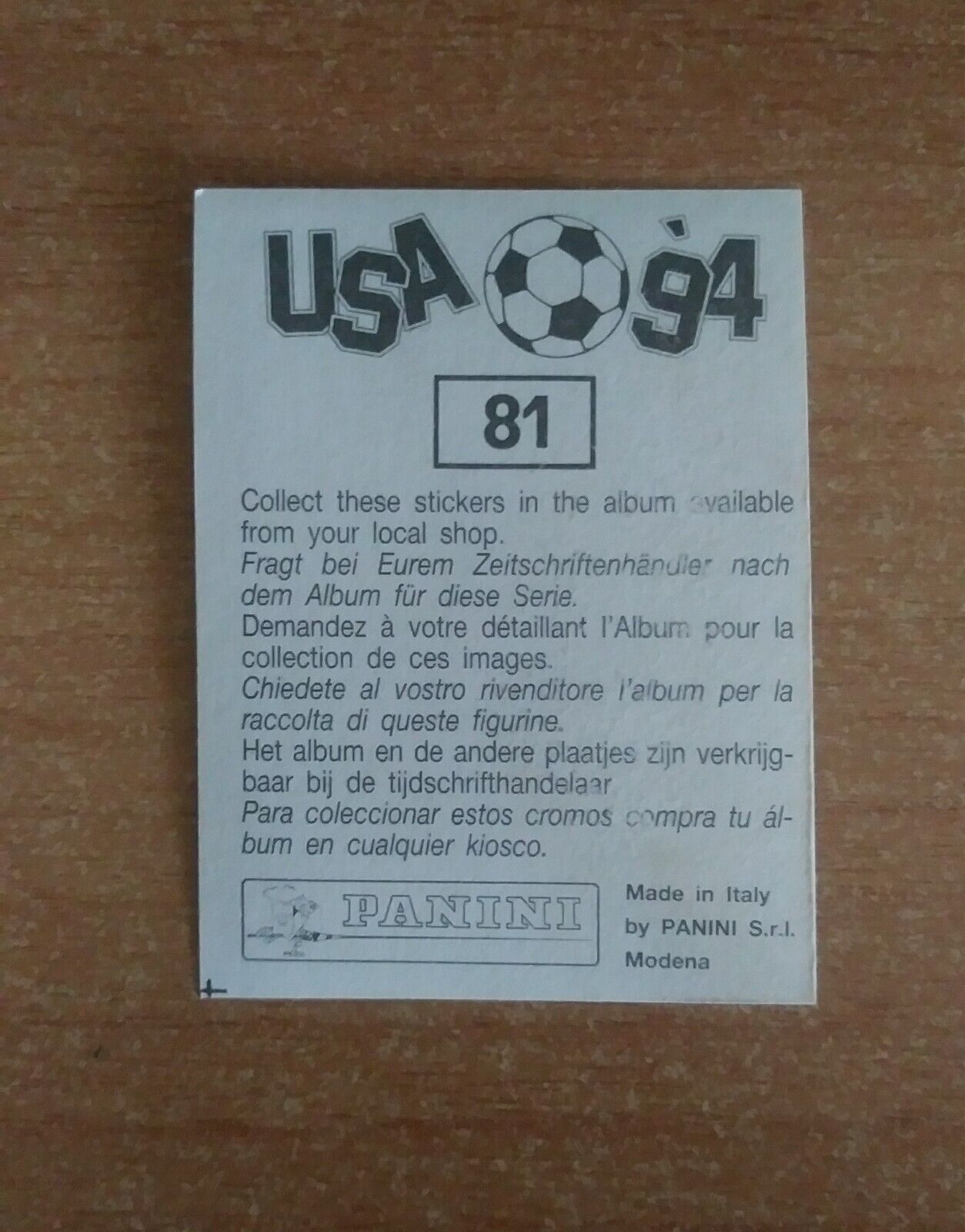 FIGURINE CALCIATORI PANINI USA 94 (N. 1-259) SCEGLI DAL MENU A TENDINA