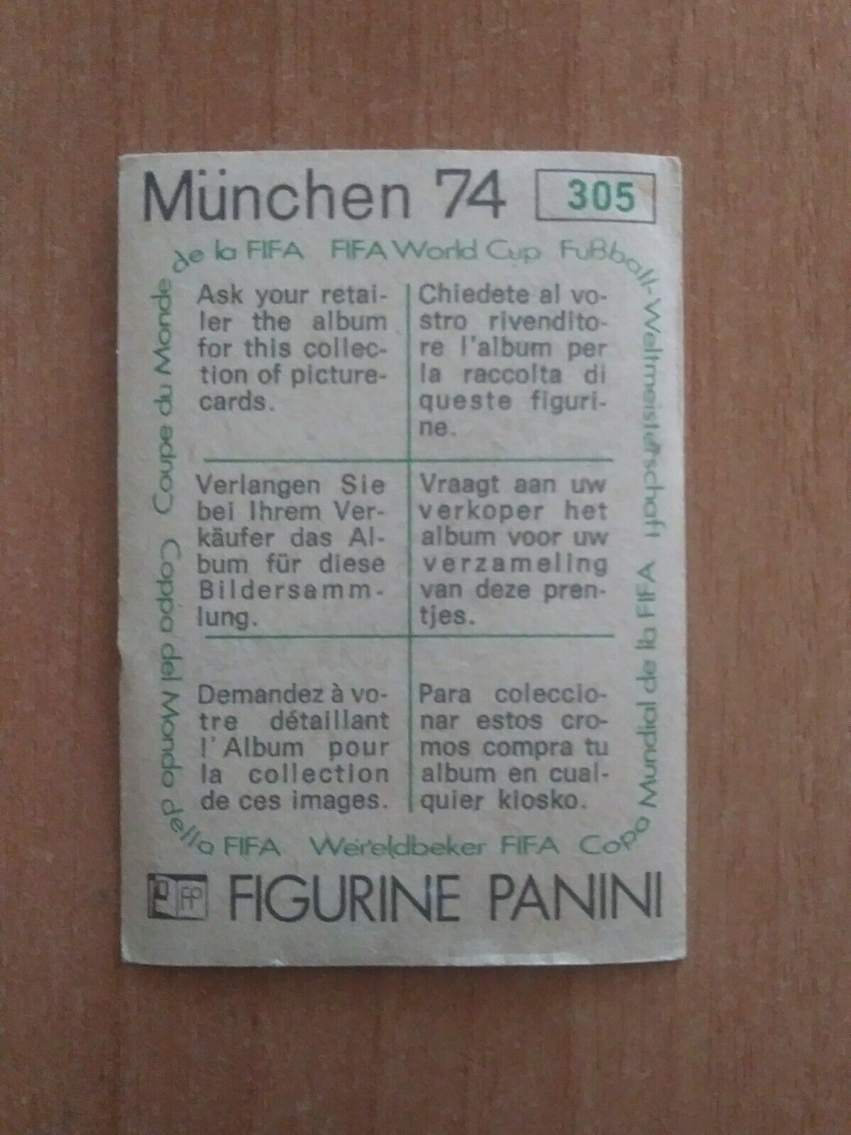 FIGURINE CALCIATORI PANINI MUNCHEN 74 (N. 270-392) SCEGLI DAL MENU A TENDINA