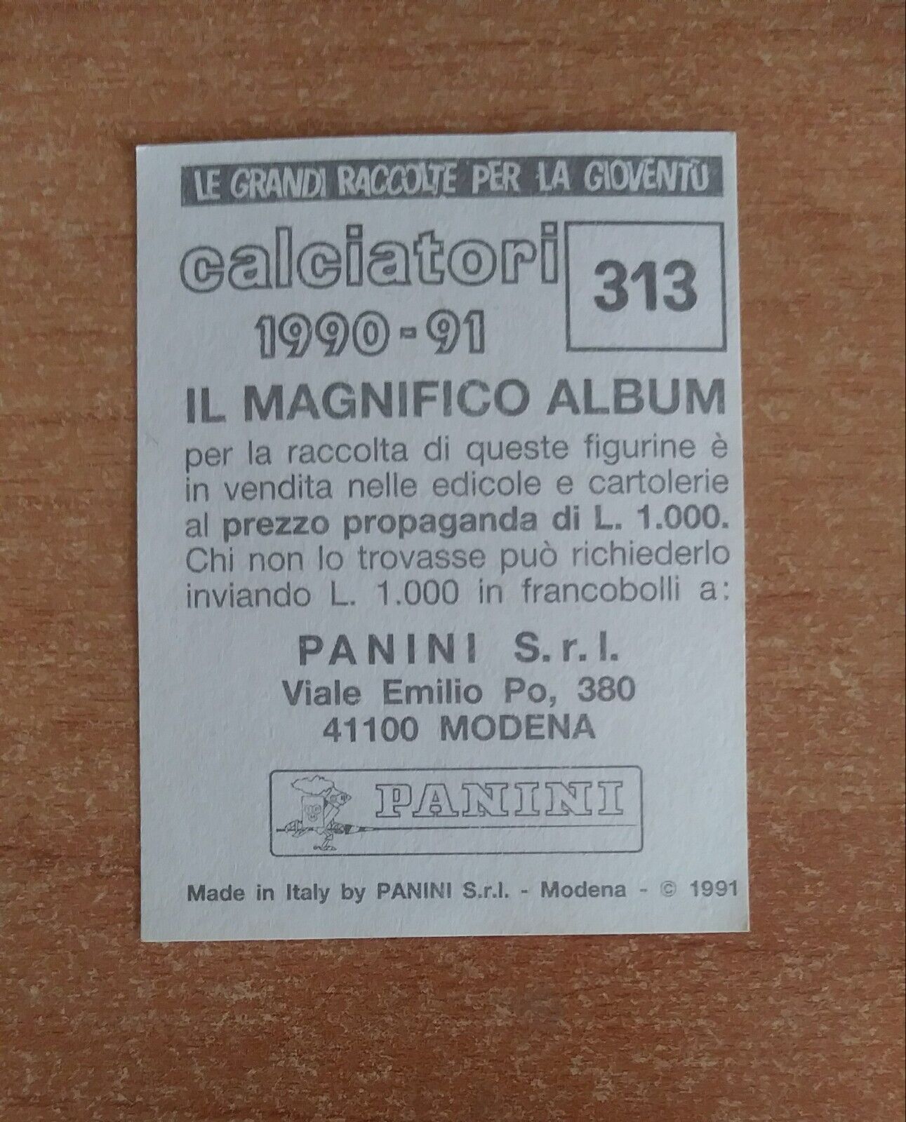 FIGURINE CALCIATORI PANINI 1990-1991 (N. 1-339) SCEGLI DAL MENU A TENDINA