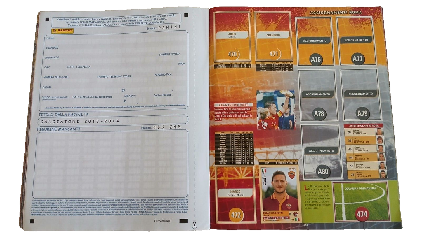 ALBUM CALCIATORI PANINI 2013-14
