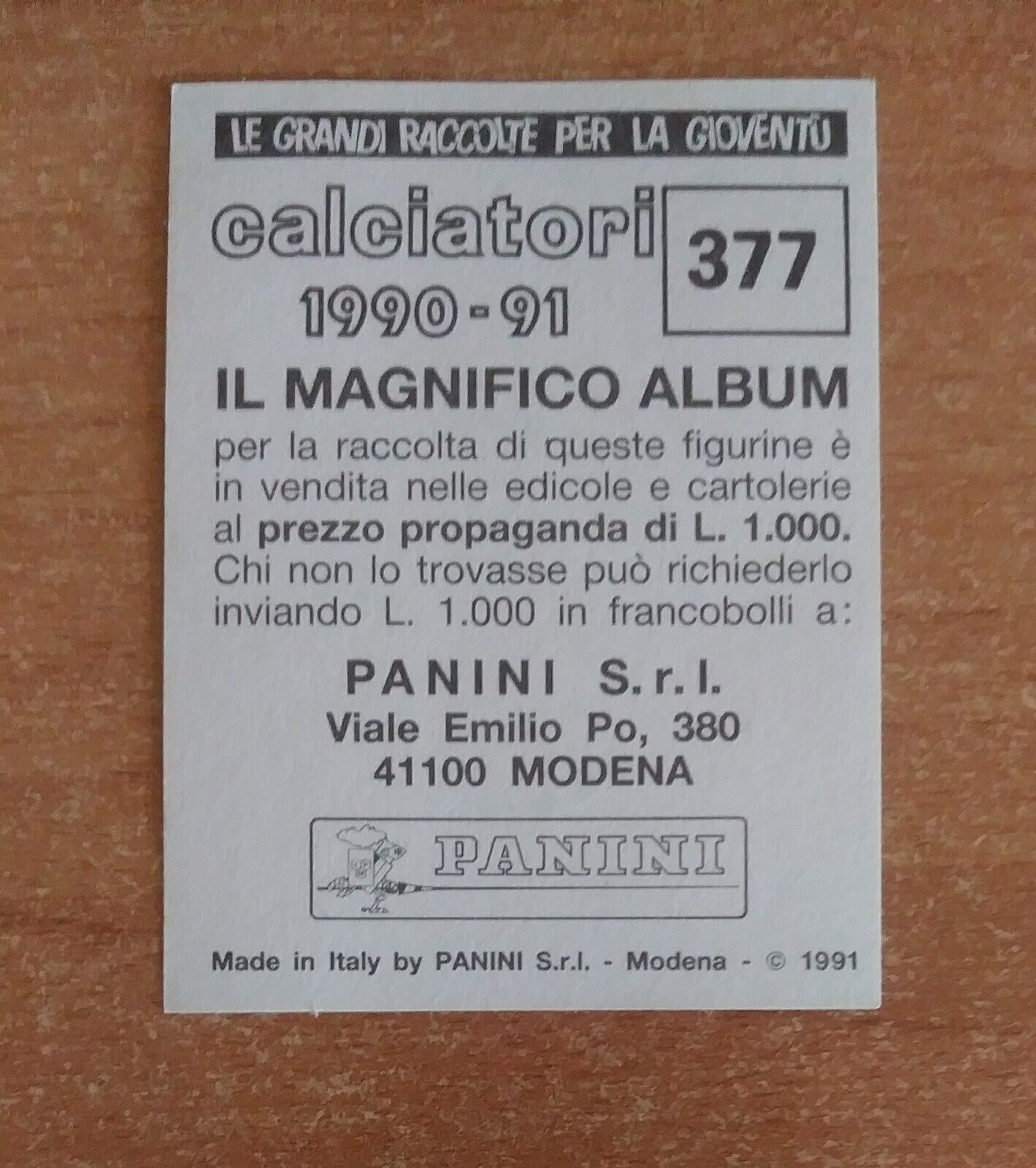 FIGURINE CALCIATORI PANINI 1990-1991 (N. 345-545) SCEGLI DAL MENU A TENDINA