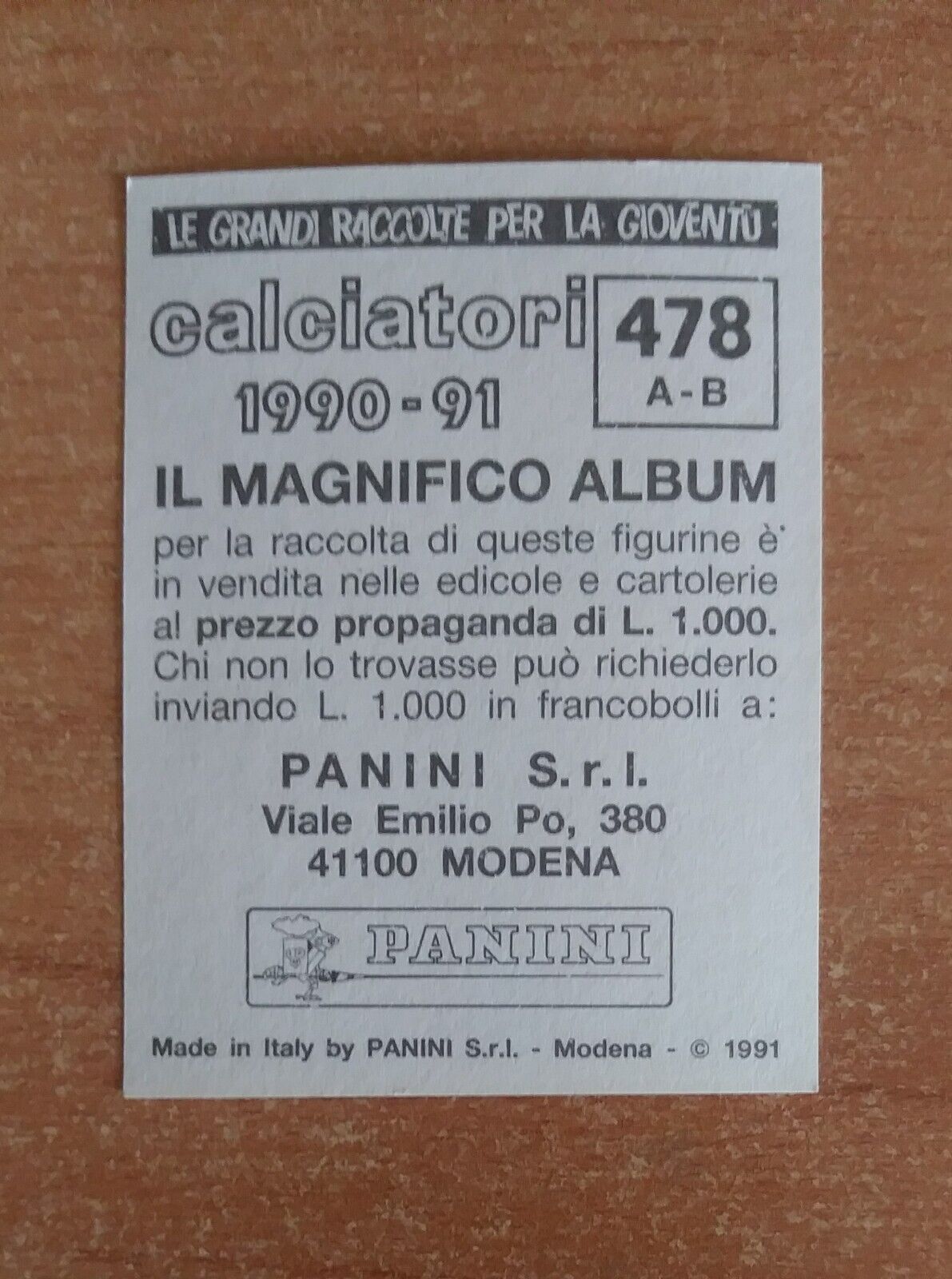 FIGURINE CALCIATORI PANINI 1990-1991 (N. 345-545) SCEGLI DAL MENU A TENDINA